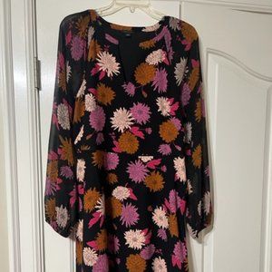 Floral Chiffon Midi Dress
